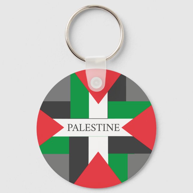 Palestine Footballer sport Soccer Ball Keychain (Front)