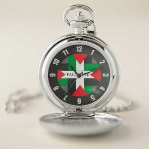 Palestine Footballer sport Soccer Ball Pocket Watch