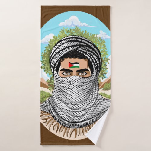 Palestine Freedom Fighter Portrait Bath Towel Set