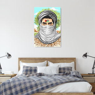 Palestine Freedom Fighter Portrait Canvas Print