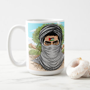 Palestine Freedom Fighter Portrait Coffee Mug