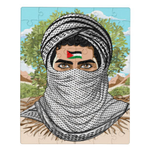 Palestine Freedom Fighter Portrait Jigsaw Puzzle