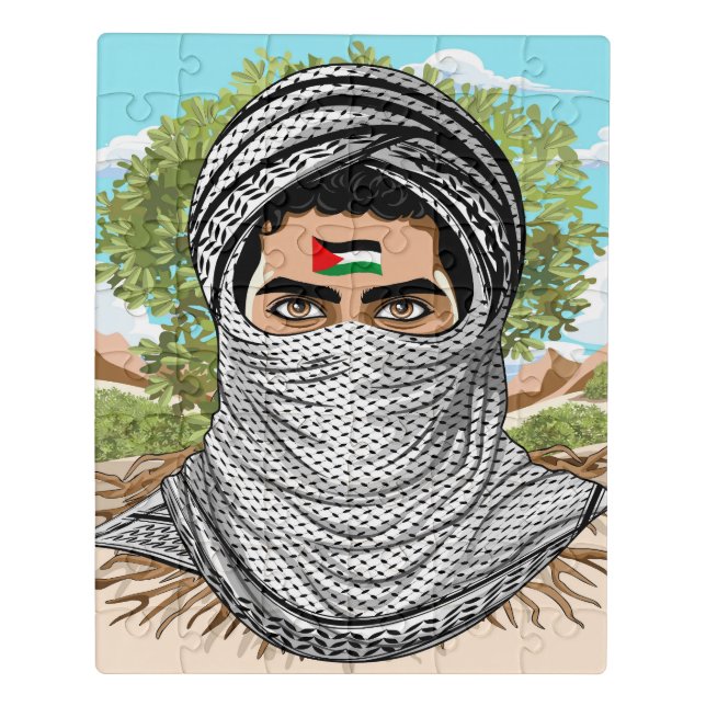 Palestine Freedom Fighter Portrait Jigsaw Puzzle (Puzzle Vertical)