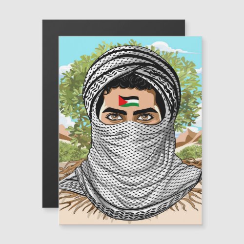 Palestine Freedom Fighter Portrait Magnetic Invitation