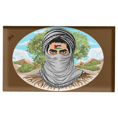 Palestine Freedom Fighter Portrait Place Card Holder