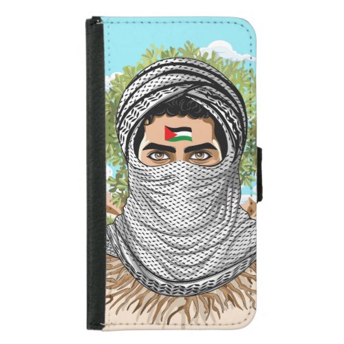Palestine Freedom Fighter Portrait Samsung Galaxy S5 Wallet Case