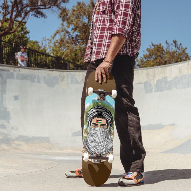 Palestine Freedom Fighter Portrait Skateboard (Outdoor 2)