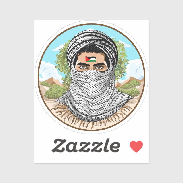 Palestine Freedom Fighter Portrait Sticker (Sheet)