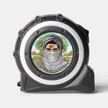 Palestine Freedom Fighter Portrait Tape Measure by Bluedarkat at Zazzle