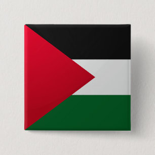 Palestine Glossy Square Flag Button