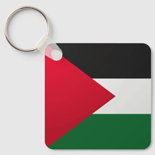 Palestine Glossy Square Flag Keychain (Front)