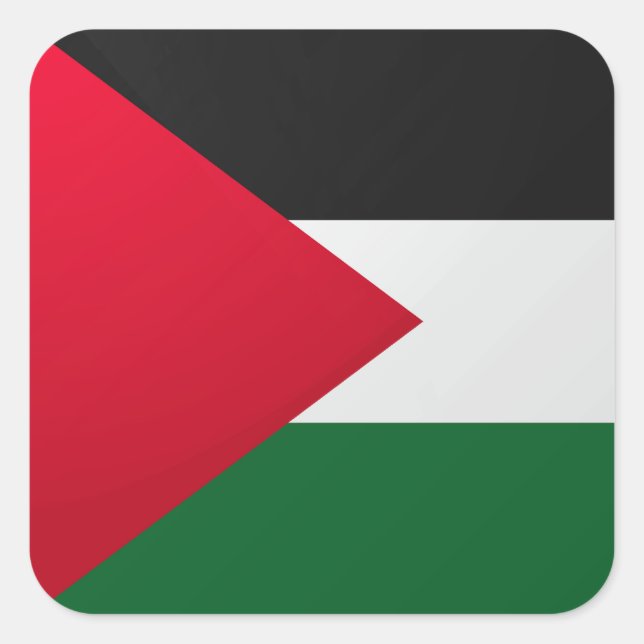 Palestine Glossy Square Flag Sticker (Front)
