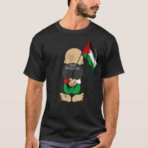 Palestine Handala holding Palestinian Flag Free T-Shirt