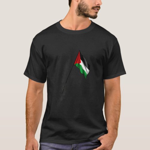 Palestine Hanzala holding Palestinian Flag Free Pa T_Shirt