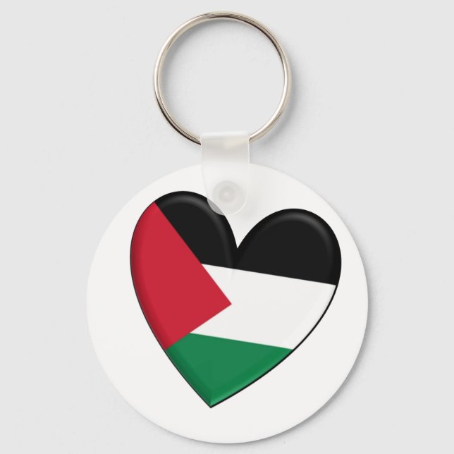 Palestine Heart Flag Keychain (Front)