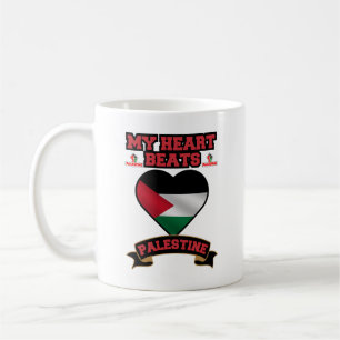 Palestine Heart Flag Love Support Freedom Pride Coffee Mug