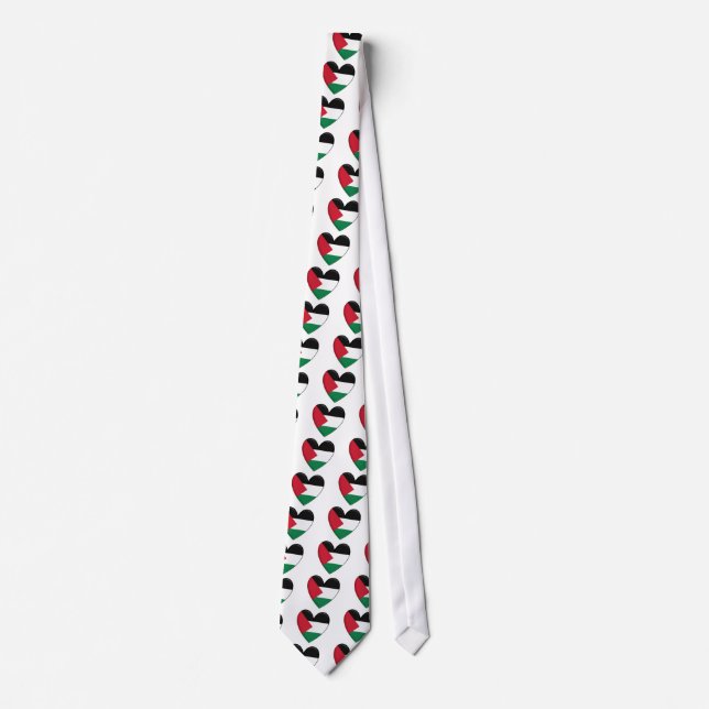 Palestine Heart Flag Neck Tie (Front)