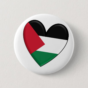 Palestine Heart Flag Pinback Button