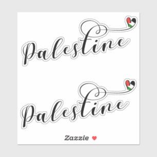 Palestine Heart Flag, State of Palestine Sticker