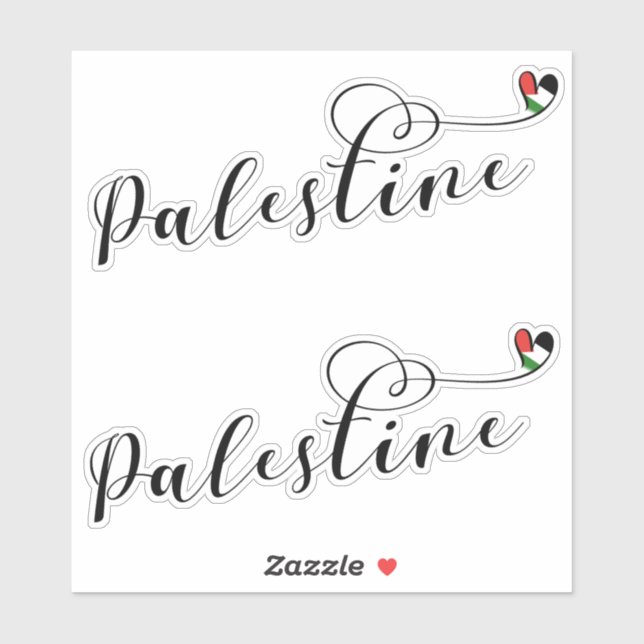 Palestine Heart Flag, State of Palestine Sticker (Sheet)