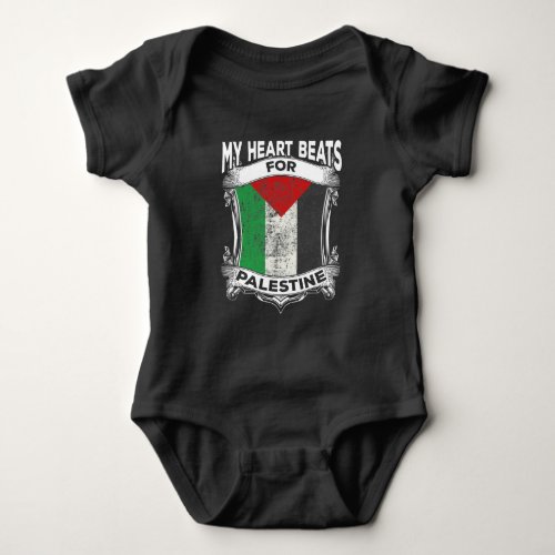 Palestine Heart Gaza Peace Palestinian Roots Baby Bodysuit