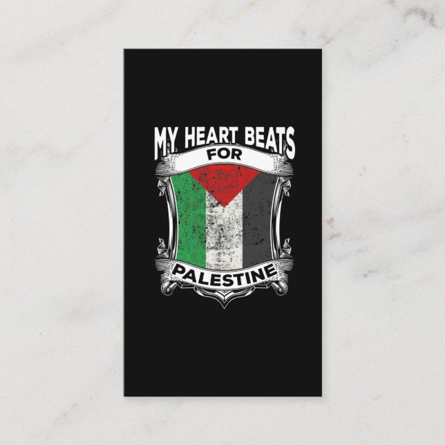 Palestine Heart Gaza Peace Palestinian Roots Business Card (Front)