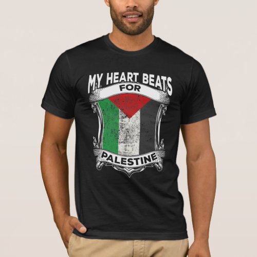 Palestine Heart Gaza Peace Palestinian Roots T_Shirt