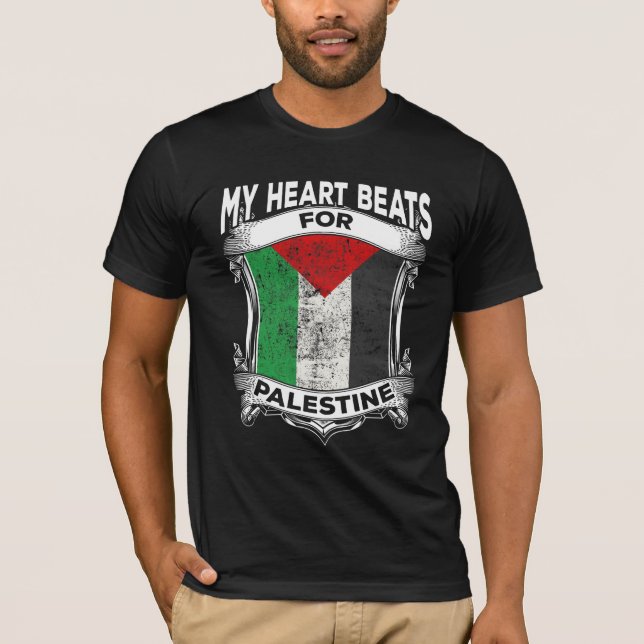 Palestine Heart Gaza Peace Palestinian Roots T-Shirt (Front)