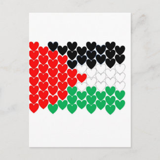 Palestine hearts postcard