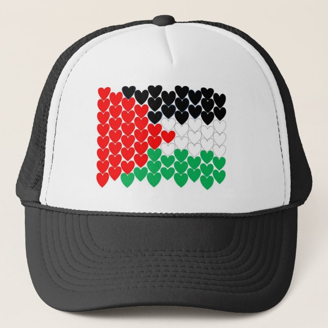 Palestine hearts trucker hat (Front)