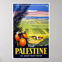Palestine Holy Land Vintage Travel Art Poster