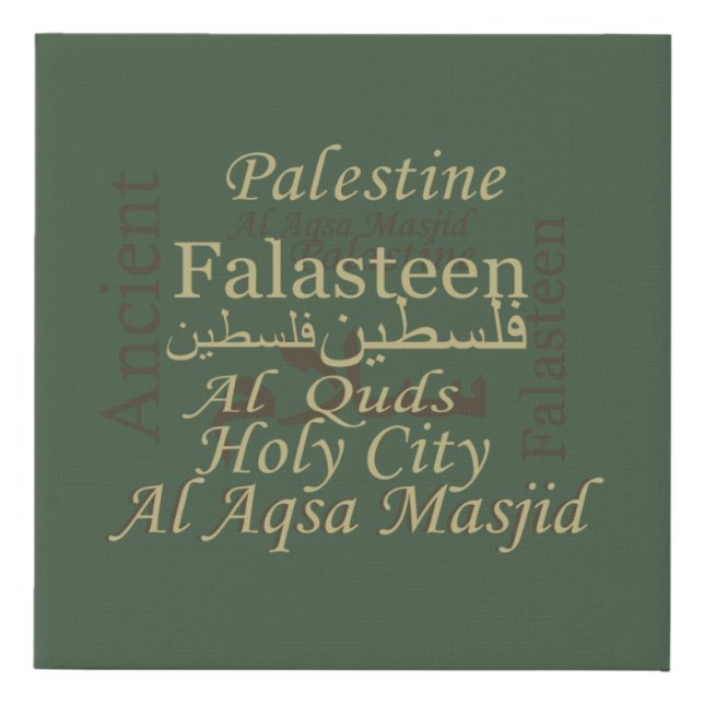 Palestine illustration design palastinian art faux canvas print (Front)