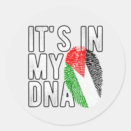 Palestine Its in My DNA Classic Round Sticker