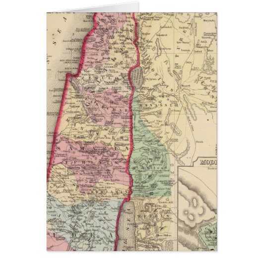 Palestine, Jerusalem Map by Mitchell Cards (Front)