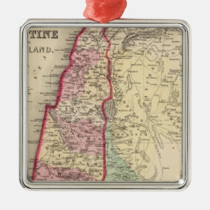 Palestine, Jerusalem Map by Mitchell Metal Ornament