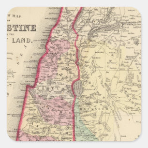 Palestine, Jerusalem Map by Mitchell Square Sticker