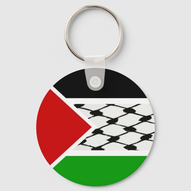 Palestine Keffiyeh Flag Keychain (Front)