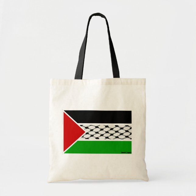 Palestine Keffiyeh Flag Tote Bag (Front)