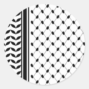 Palestine Keffiyeh Pattern Scarf Classic Round Sticker