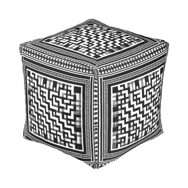 PALESTINE KEFFIYEH POUF (Angled Back)