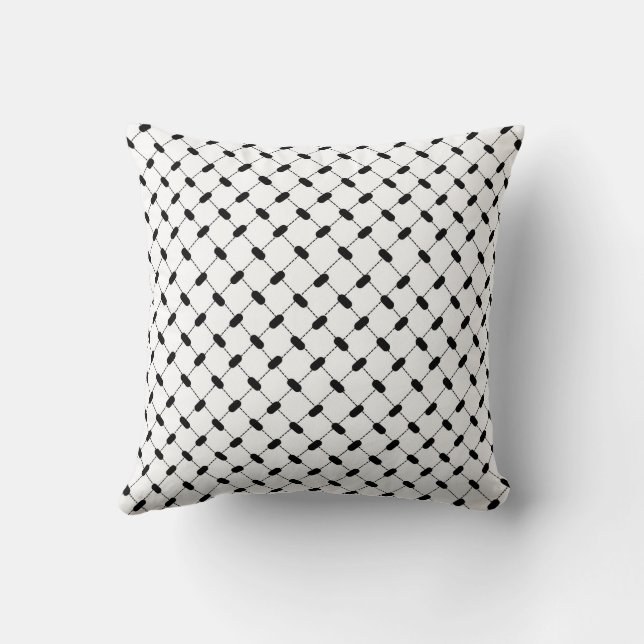 Palestine Keffiyeh Throw Pillow (Back)