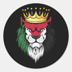 Palestine Lion King Flag Classic Round Sticker