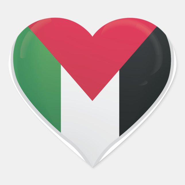 Palestine love flag pride heart sticker (Front)