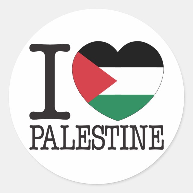 Palestine Love v2 Classic Round Sticker (Front)