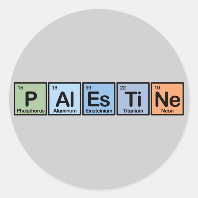 Palestine made of Elements Classic Round Sticker (Front)