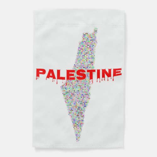 Palestine Map فلسطين  Free Palestine  Peace Love Garden Flag