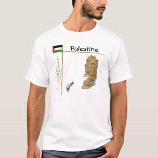 Palestine Map + Flag + Title T-Shirt
