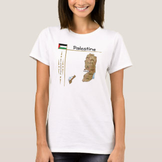 Palestine Map + Flag + Title T-Shirt