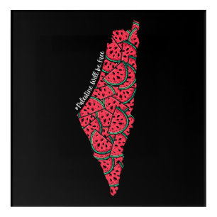 Palestine Map full of Watermelons Free palestine Acrylic Print