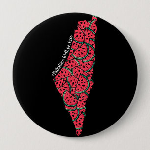 Palestine Map full of Watermelons Free palestine Button